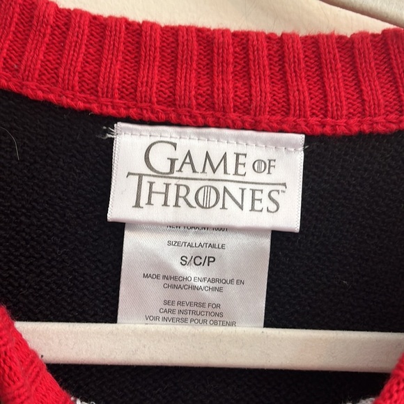 Game of Thrones Christmas Sweater Joy to Realm Mens S Holiday Ugly Fandom Party - Picture 2 of 5